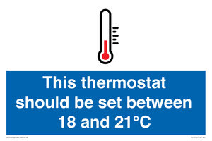 This thermostat should be set between 18 and 21°C